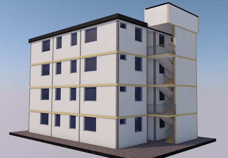 G+3 Low Cost House - Kera